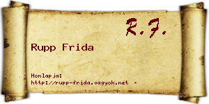 Rupp Frida névjegykártya